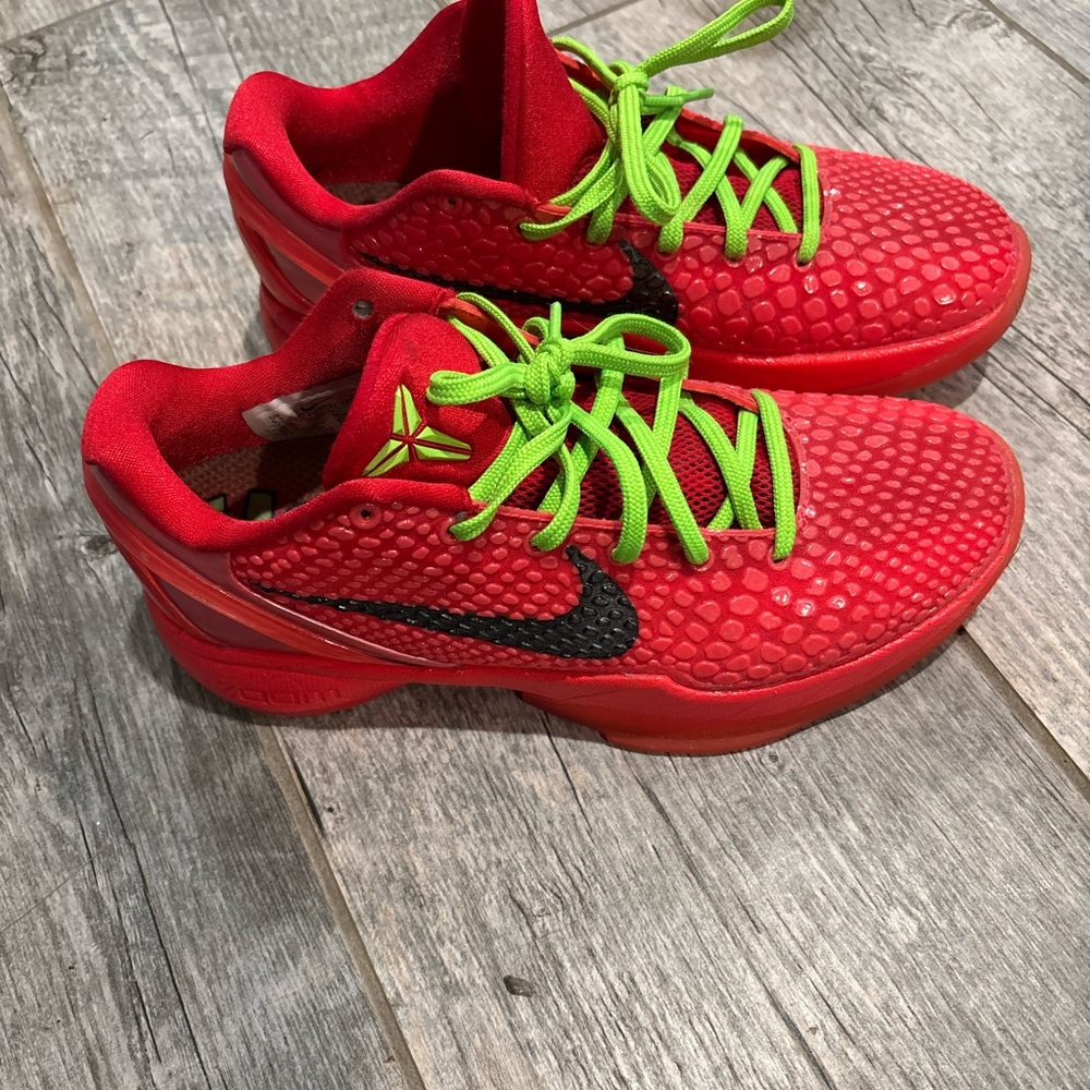 Nike Kids Red and Lime Green Sneakers
